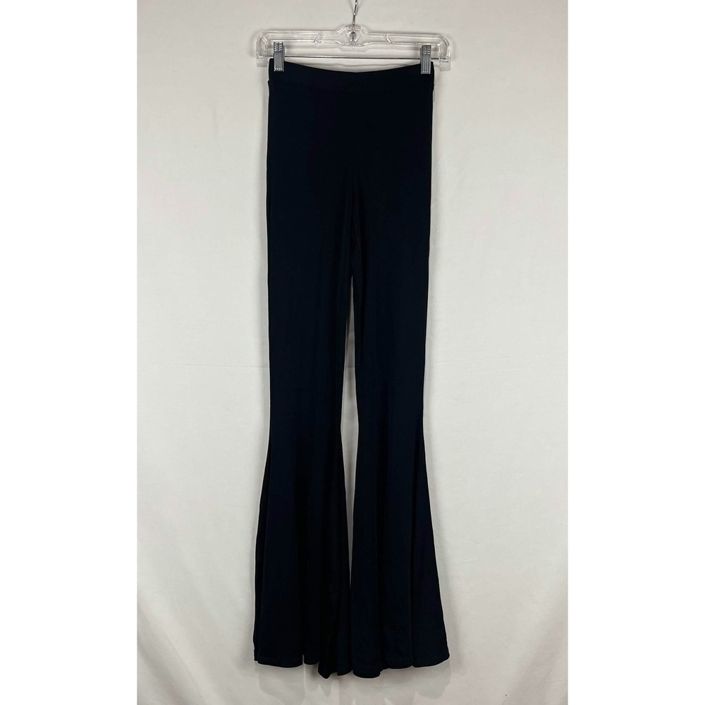 NWT Angel Brinks Black High Waist Flare Leg Bell Bottom Pants Womens Size XS